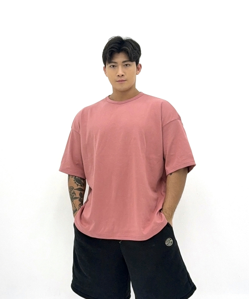 BARBELLWORKS(バーベルワークス)の「ジムウェアストリートスタンダードオーバーボックスフィット(Tシャツ/カットソー・メンズ・ブラック/チャコール/ホワイト/ピンク/カーキ・MEDIUM/SMALL/LARGE/X-LARGE/XX-LARGE)」の15枚目の写真