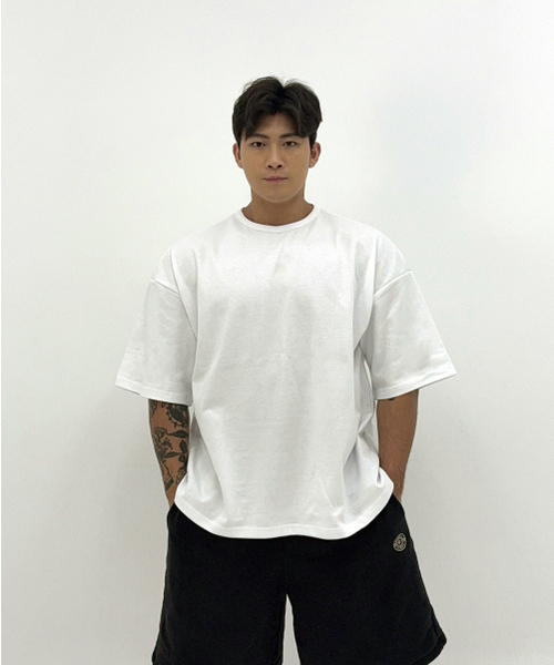 BARBELLWORKS(バーベルワークス)の「ジムウェアストリートスタンダードオーバーボックスフィット(Tシャツ/カットソー・メンズ・ブラック/チャコール/ホワイト/ピンク/カーキ・MEDIUM/SMALL/LARGE/X-LARGE/XX-LARGE)」の18枚目の写真