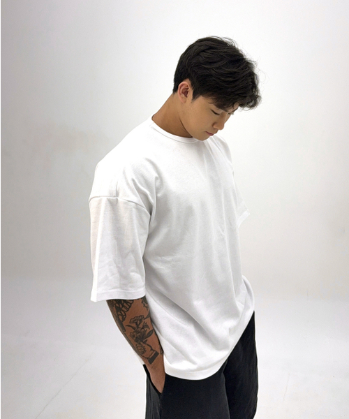 BARBELLWORKS(バーベルワークス)の「ジムウェアストリートスタンダードオーバーボックスフィット(Tシャツ/カットソー・メンズ・ブラック/チャコール/ホワイト/ピンク/カーキ・MEDIUM/SMALL/LARGE/X-LARGE/XX-LARGE)」の20枚目の写真