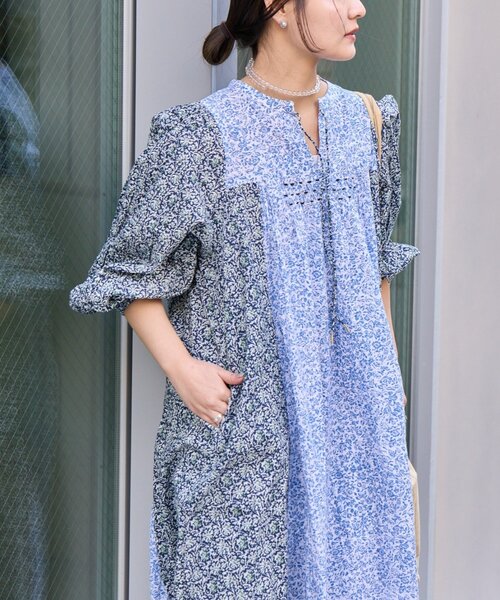 CIAOPANIC TYPY(チャオパニックティピー)の「【Aguni】花柄切替袖ボリュームワンピース(ワンピース・レディース・レッド/ブルー・ONE SIZE)」の5枚目の写真