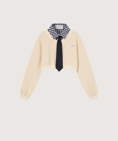 LA POMME petit（ラポミ・プチ）の「Preppy Macaron Sweat Pleats Skirt Set Up（セットアップ・レディース・イエロー/ネイビー/ブルー/グレー・FREE）」の8枚目の写真