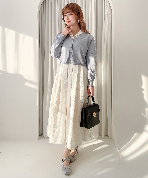 F i.n.t(フィント)の「【UVカット】小花刺繍ニットカーディガン/fint フィント(カーディガン/ボレロ・レディース・アイボリー/ライトピンク/ライトブルー・FREE)」の9枚目の写真