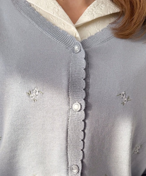 F i.n.t(フィント)の「【UVカット】小花刺繍ニットカーディガン/fint フィント(カーディガン/ボレロ・レディース・アイボリー/ライトピンク/ライトブルー・FREE)」の11枚目の写真