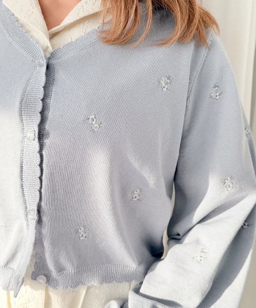 F i.n.t(フィント)の「【UVカット】小花刺繍ニットカーディガン/fint フィント(カーディガン/ボレロ・レディース・アイボリー/ライトピンク/ライトブルー・FREE)」の12枚目の写真