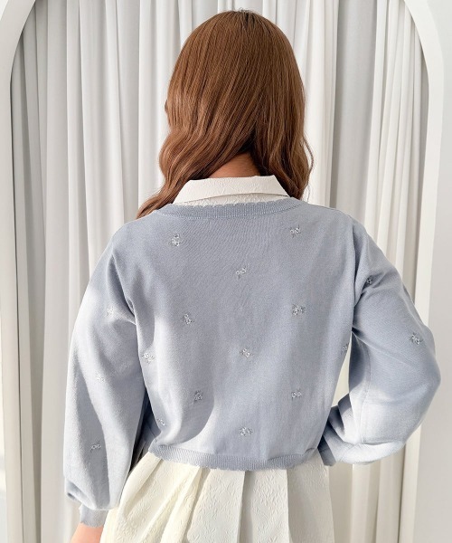 F i.n.t(フィント)の「【UVカット】小花刺繍ニットカーディガン/fint フィント(カーディガン/ボレロ・レディース・アイボリー/ライトピンク/ライトブルー・FREE)」の14枚目の写真