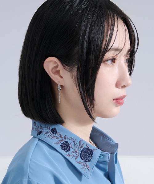 Ellno Loset(エルノロゼット)の「chained hoop pair pierce / チェーンドフープペアピアス(両耳用)(ピアス(両耳用)・メンズ・シルバー・FREE)」の7枚目の写真