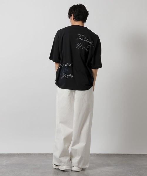 LAKOLE(ラコレ)の「トビガラ梨地Tシャツ / 669034(Tシャツ/カットソー・メンズ・ホワイト/ブラック/ブルー・MEDIUM/LARGE)」の8枚目の写真