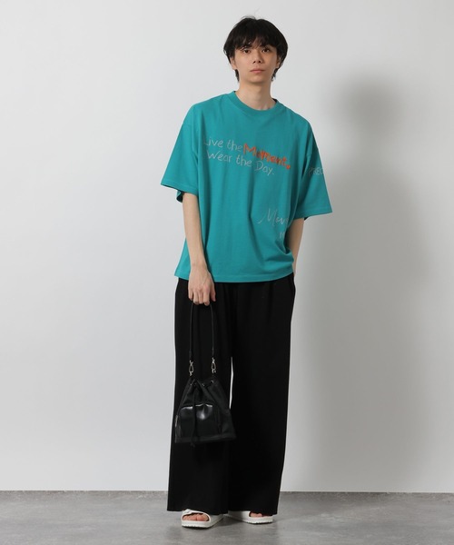 LAKOLE(ラコレ)の「トビガラ梨地Tシャツ / 669034(Tシャツ/カットソー・メンズ・ホワイト/ブラック/ブルー・MEDIUM/LARGE)」の11枚目の写真