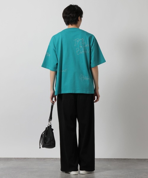 LAKOLE(ラコレ)の「トビガラ梨地Tシャツ / 669034(Tシャツ/カットソー・メンズ・ホワイト/ブラック/ブルー・MEDIUM/LARGE)」の12枚目の写真
