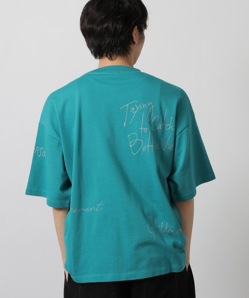 LAKOLE(ラコレ)の「トビガラ梨地Tシャツ / 669034(Tシャツ/カットソー・メンズ・ホワイト/ブラック/ブルー・MEDIUM/LARGE)」の13枚目の写真