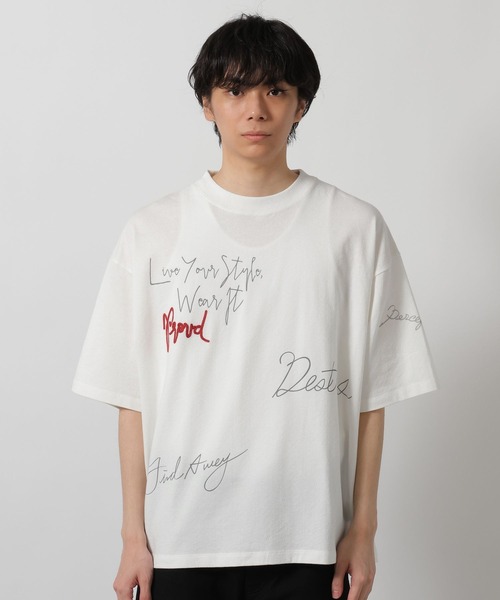 LAKOLE(ラコレ)の「トビガラ梨地Tシャツ / 669034(Tシャツ/カットソー・メンズ・ホワイト/ブラック/ブルー・MEDIUM/LARGE)」の15枚目の写真