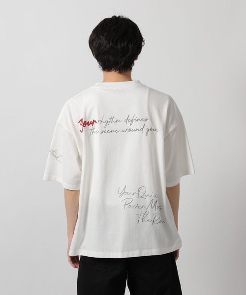 LAKOLE(ラコレ)の「トビガラ梨地Tシャツ / 669034(Tシャツ/カットソー・メンズ・ホワイト/ブラック/ブルー・MEDIUM/LARGE)」の17枚目の写真