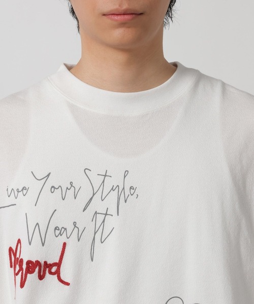 LAKOLE(ラコレ)の「トビガラ梨地Tシャツ / 669034(Tシャツ/カットソー・メンズ・ホワイト/ブラック/ブルー・MEDIUM/LARGE)」の18枚目の写真