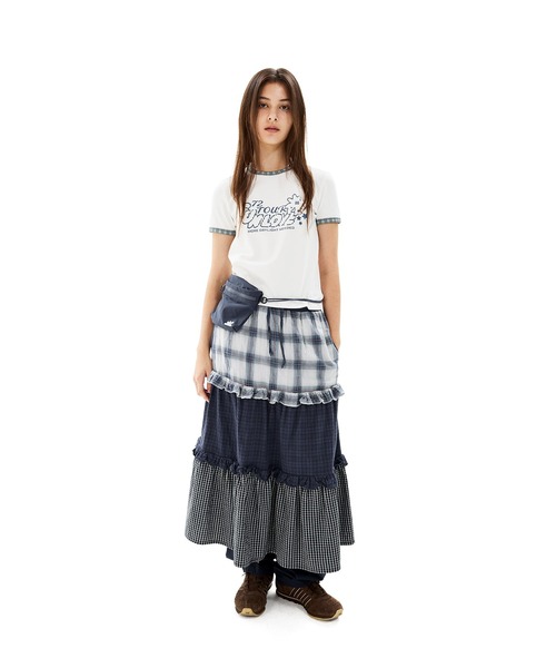 SUNLOVE(サンラブ)の「W 72 Tour Ringer Tee(Tシャツ/カットソー・レディース・チャコール/ピンク/ホワイト・S/M)」の6枚目の写真