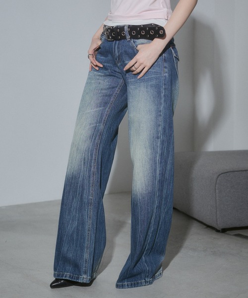 ENVYM(アンビー)の「ローライズストレートパンツ(デニムパンツ・レディース・ブルー・MEDIUM/SMALL)」の2枚目の写真