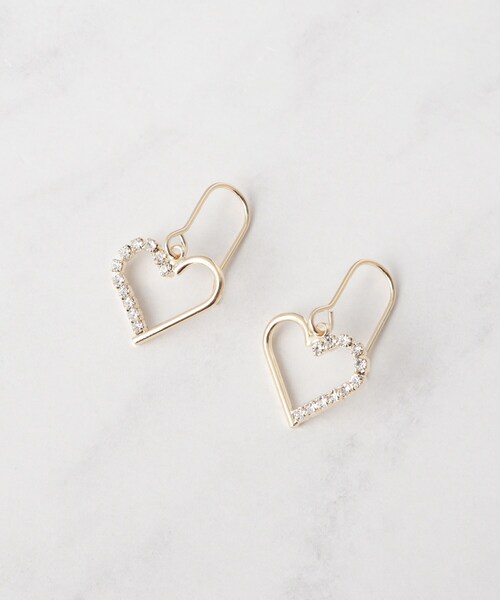 couture brooch(クチュールブローチ)の「ビジューハートピアス(ピアス(両耳用)・レディース・ゴールド・00)」の1枚目の写真