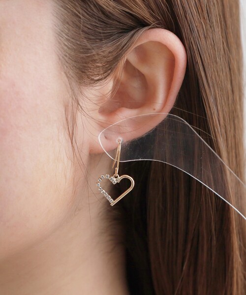 couture brooch(クチュールブローチ)の「ビジューハートピアス(ピアス(両耳用)・レディース・ゴールド・00)」の5枚目の写真