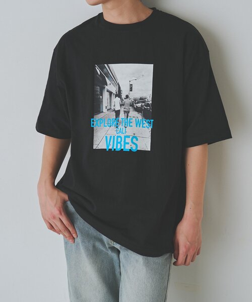 COLONY 2139(コロニートゥーワンスリーナイン)の「ウエストコーストフォトプリントTシャツ(Tシャツ/カットソー・メンズ・ブラック/ホワイト・LARGE/MEDIUM)」の1枚目の写真