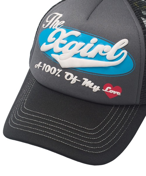 X-girl(エックスガール)の「OVAL LOGO TRUCKER CAP(キャップ・レディース・ブラック/オリーブ・ONE SIZE)」の16枚目の写真