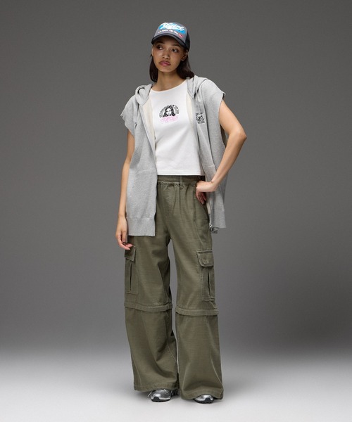 X-girl(エックスガール)の「OVAL LOGO TRUCKER CAP(キャップ・レディース・ブラック/オリーブ・ONE SIZE)」の6枚目の写真