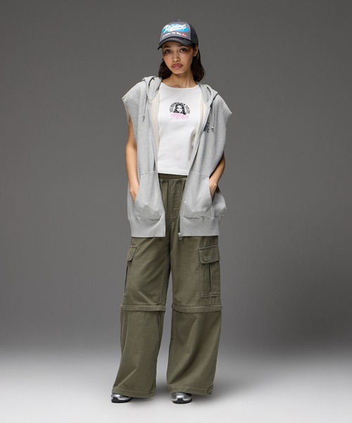 X-girl(エックスガール)の「OVAL LOGO TRUCKER CAP(キャップ・レディース・ブラック/オリーブ・ONE SIZE)」の7枚目の写真