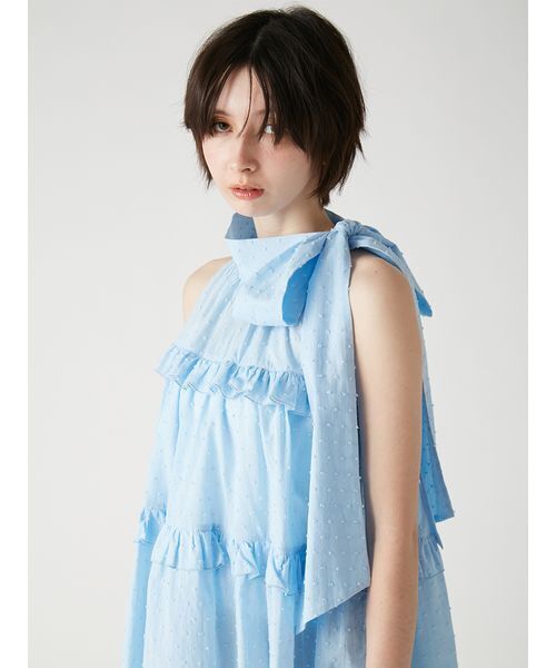 FURFUR(ファーファー)の「ドット柄ボウタイリボンティアードブラウス(シャツ/ブラウス・レディース・ドット/オフホワイト/サックスブルー・F)」の12枚目の写真