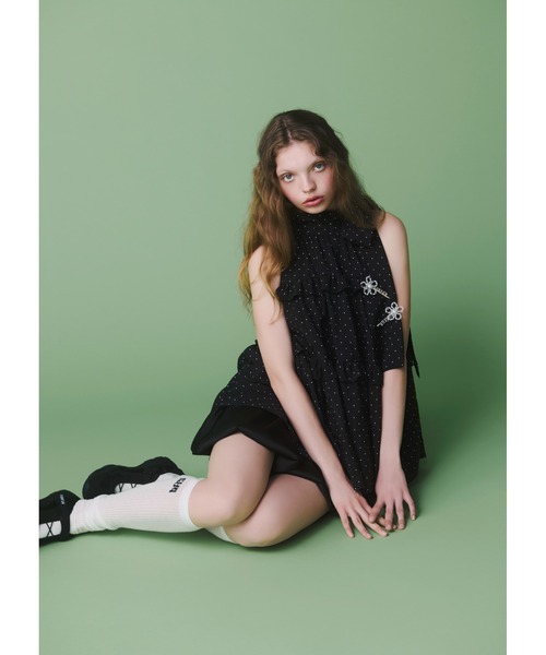 FURFUR(ファーファー)の「ドット柄ボウタイリボンティアードブラウス(シャツ/ブラウス・レディース・ドット/オフホワイト/サックスブルー・F)」の8枚目の写真
