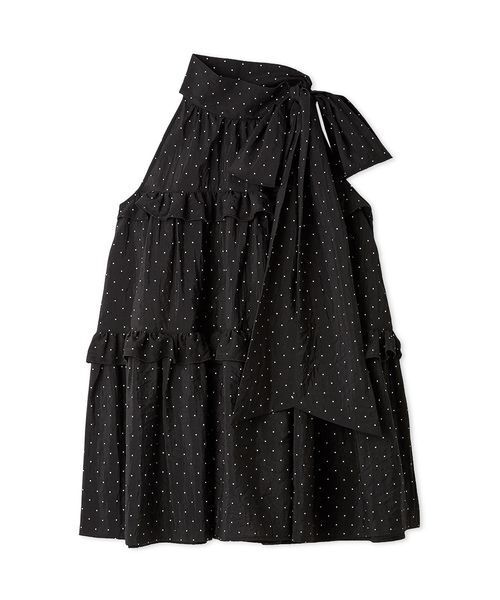 FURFUR(ファーファー)の「ドット柄ボウタイリボンティアードブラウス(シャツ/ブラウス・レディース・ドット/オフホワイト/サックスブルー・F)」の16枚目の写真
