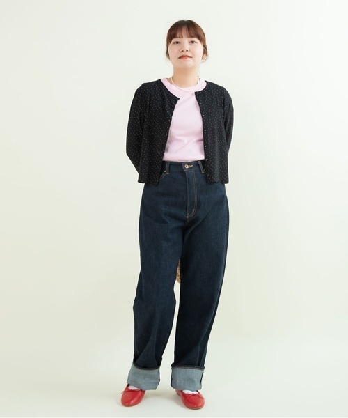 CHILD WOMAN（チャイルドウーマン）の「80/2天竺 DOTプリントクルーカーディガン長袖（カーディガン/ボレロ・レディース・ブラック/ホワイト・FREE）」の17枚目の写真