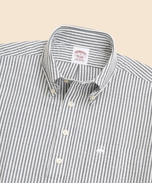 BROOKS BROTHERS(ブルックスブラザーズ)の「コットン シアサッカー GFロゴ ショートスリーブ プルオーバーシャツ(シャツ/ブラウス・メンズ・ホワイト/グリーン/ネイビー・LARGE/X-LARGE/MEDIUM/SMALL)」の8枚目の写真
