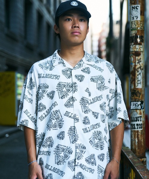 ELEMENT(エレメント)の「ELEMENT メンズ ELMC ALOHA SHIRTS 半袖シャツ 【2026年春夏モデル】(シャツ/ブラウス・メンズ・ホワイト/ブラック・MEDIUM/LARGE)」の1枚目の写真