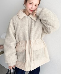 ナイロン×ボア切替ブルゾン