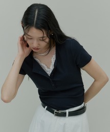 Lace Layered Henry Cut T / レースレイヤードヘンリーカットトップス