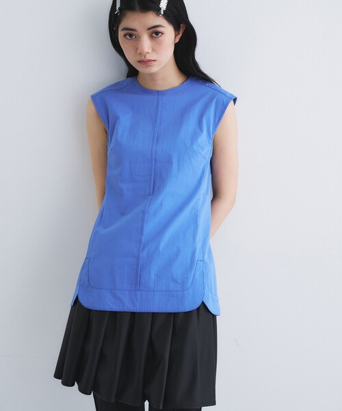 CODE A(コードエー)の「back tack blouse(シャツ/ブラウス・レディース・ライトブルー/ホワイト・00)」の3枚目の写真