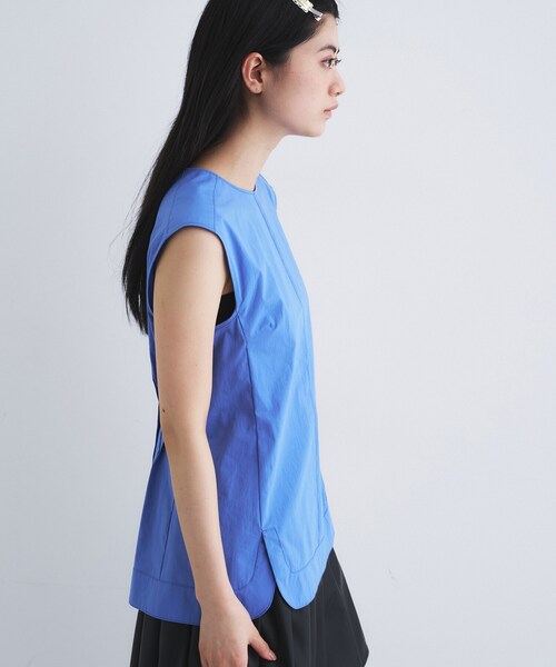 CODE A(コードエー)の「back tack blouse(シャツ/ブラウス・レディース・ライトブルー/ホワイト・00)」の4枚目の写真