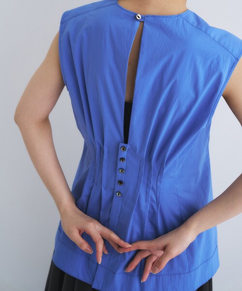 CODE A(コードエー)の「back tack blouse(シャツ/ブラウス・レディース・ライトブルー/ホワイト・00)」の5枚目の写真
