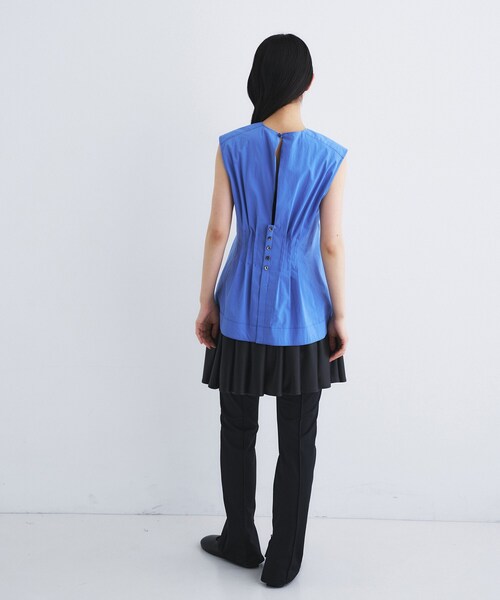CODE A(コードエー)の「back tack blouse(シャツ/ブラウス・レディース・ライトブルー/ホワイト・00)」の7枚目の写真