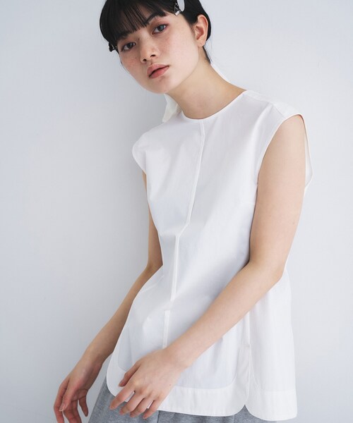 CODE A(コードエー)の「back tack blouse(シャツ/ブラウス・レディース・ライトブルー/ホワイト・00)」の10枚目の写真