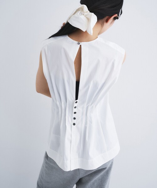 CODE A(コードエー)の「back tack blouse(シャツ/ブラウス・レディース・ライトブルー/ホワイト・00)」の11枚目の写真