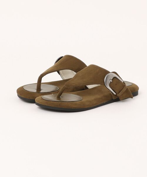 LAULEN(ローレン)の「suede touch buckle thong sandals /スエードタッチバックルトングサンダル(サンダル・レディース・カーキ/キャメル/ブラック/グレイッシュベージュ・23cm/24cm/24.5cm/24.5)」の16枚目の写真