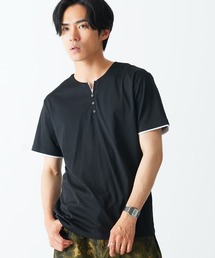 シルキータッチヘンリーネック Tシャツ