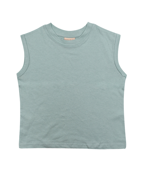 BEACHESAND CREAM KIDS(ビーチスアンドクリームキッズ)の「シンプル袖なしTシャツ-グレイッシュミント(Tシャツ/カットソー・レディース・ミント・SMALL/MEDIUM/LARGE)」の1枚目の写真