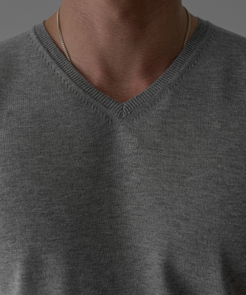 BOWLOW PRODUCT（バウロープロダクト）の「Vネックマッスル半袖ニット[グレー]（Tシャツ/カットソー・メンズ・その他・MEDIUM/LARGE/X-LARGE）」の5枚目の写真