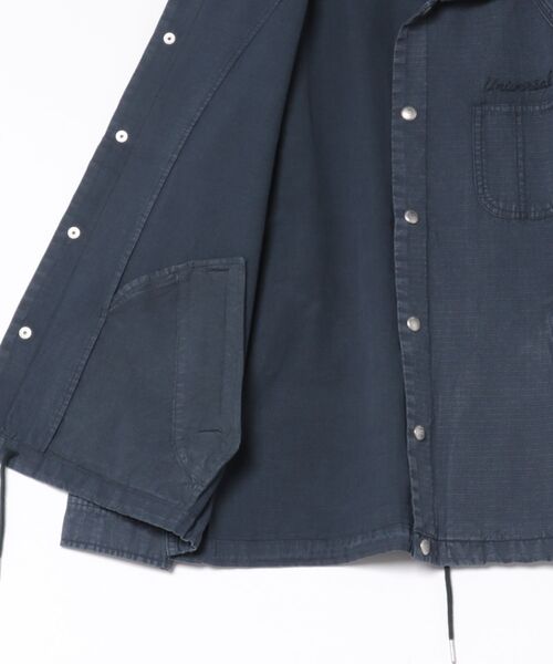 UNIVERSAL OVERALL（ユニバーサルオーバーオール）の「【72】【it】【UNIVERSAL OVERALL】VINTAGE COACH JK（ノーカラーコート・メンズ・ベージュ/チャコール/ブルー系・FREE）」の4枚目の写真