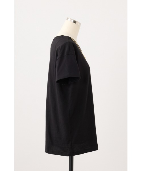 ARMANI EXCHANGE(アルマーニエクスチェンジ)の「チェーンディティール 半袖クルーネックTシャツ(Tシャツ/カットソー・レディース・ブラック/ホワイト・SMALL)」の11枚目の写真