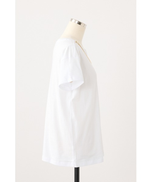 ARMANI EXCHANGE(アルマーニエクスチェンジ)の「チェーンディティール 半袖クルーネックTシャツ(Tシャツ/カットソー・レディース・ブラック/ホワイト・SMALL)」の8枚目の写真