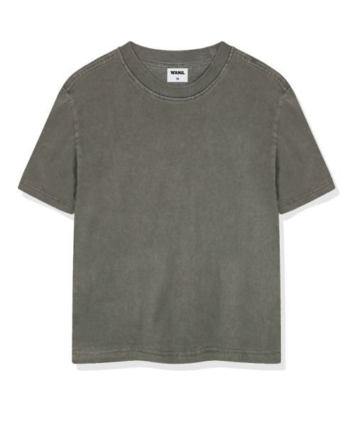 WANIL（ウェニール）の「ユルブピグメントダイング半袖Tシャツ5カラー[WASF_1001]（Tシャツ/カットソー・レディース・グレー/ベージュ/スカイブルー/チャコール/グリーン・SMALL/MEDIUM/LARGE/X-LARGE）」の9枚目の写真