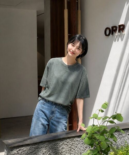 WANIL（ウェニール）の「ユルブピグメントダイング半袖Tシャツ5カラー[WASF_1001]（Tシャツ/カットソー・レディース・グレー/ベージュ/スカイブルー/チャコール/グリーン・SMALL/MEDIUM/LARGE/X-LARGE）」の13枚目の写真