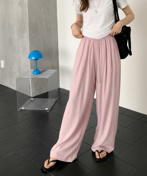 VIVID LADY(ビビッドレディー)の「ワイドイージーパンツ(その他パンツ・レディース・アイボリー/ブラック/ベージュ/ピンク・FREE)」の6枚目の写真