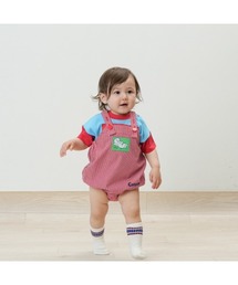 rolling pepe フローラル デニムサロペット ロンパース 花柄 ピンク ママ＆ベビー ロンパース サロペット」に該当するファッション通販